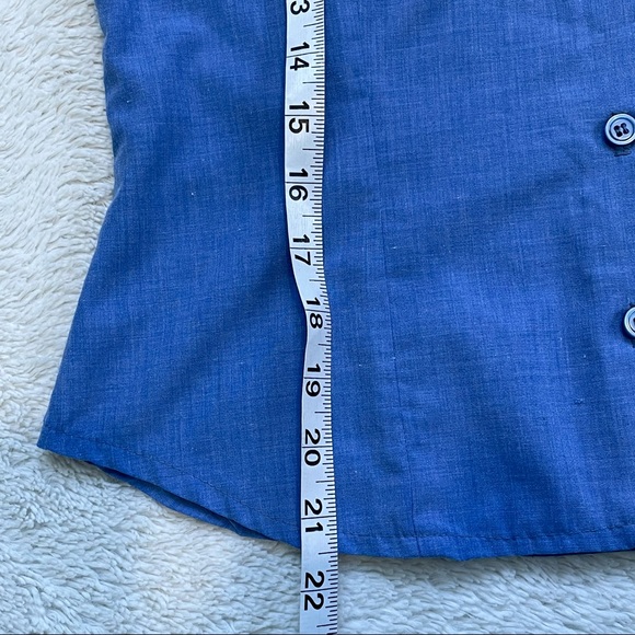 Smart Set Vintage Button Down Collared Sleeveless Blue Blouse Size S - Picture 6 of 7